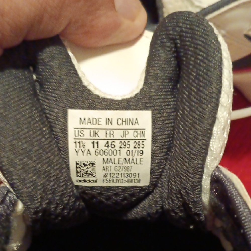Adidas Charcoal and White Athletic Shoes